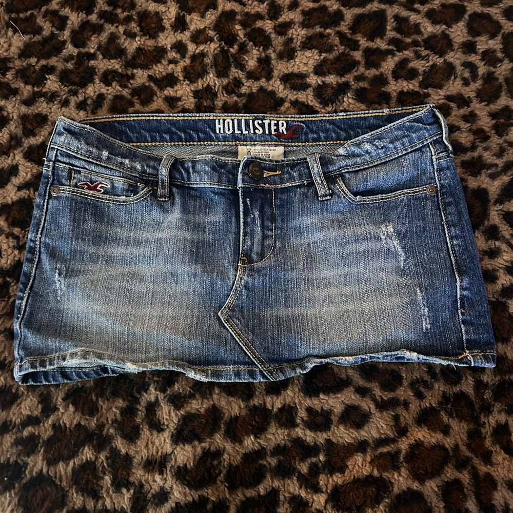 Hollister Faded Blue Denim Skirt